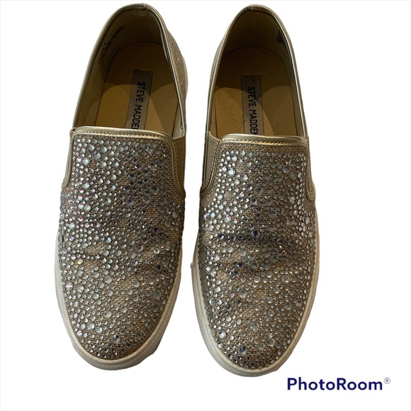 Steve Madden Crystal Slip ons SZ 9 style Ester in Beige - Picture 16 of 16